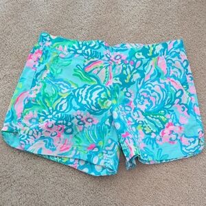 Lilly Pulitzer Vibrant Floral Shorts - Blue, Pink, Green